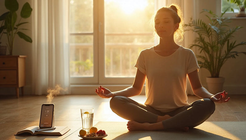 woman meditating to balance energy