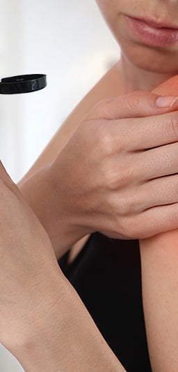 CBD Lotion on shoulder