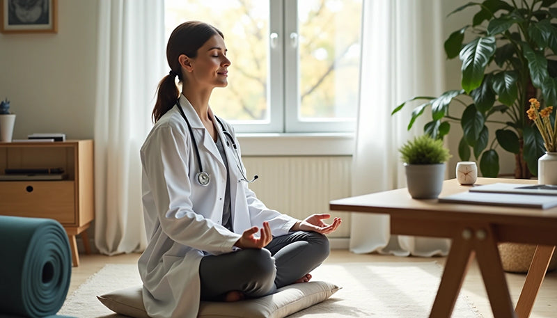 Doctor practicing mindfulness